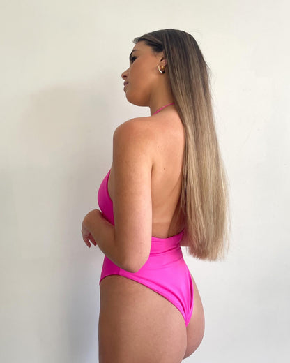 Lace Up One Piece | Barbie Pink